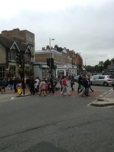 The hustle and bustle of the Ealing Broadway.