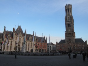 Market square in Bruges.